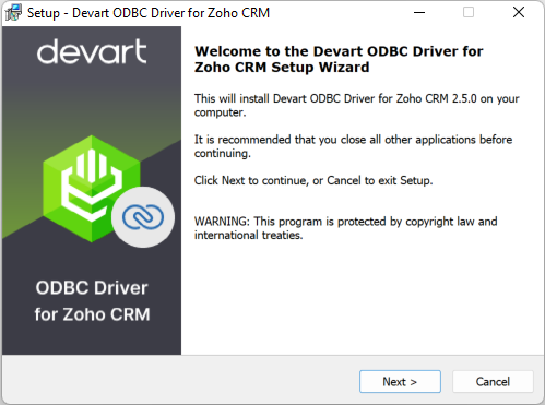 Windows 10 Zoho CRM ODBC Driver by Devart full