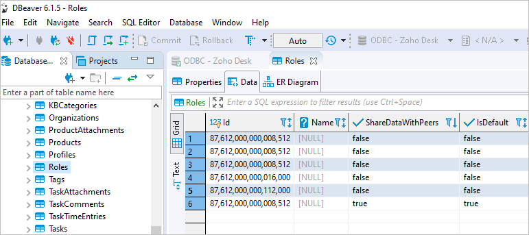 Retrieve data from Zoho Desk in DBeaver