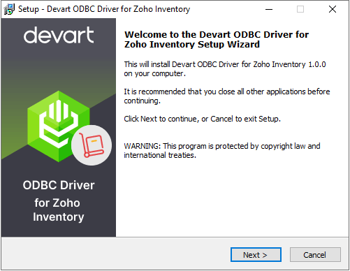 Windows 10 Zoho Inventory ODBC Driver by Devart full