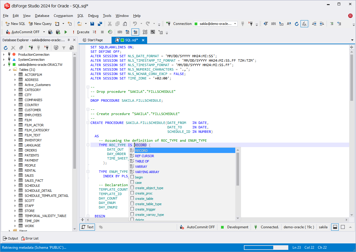 dbForge Studio for Oracle - the best IDE to perform SQL Coding, Formatting and Refactoring