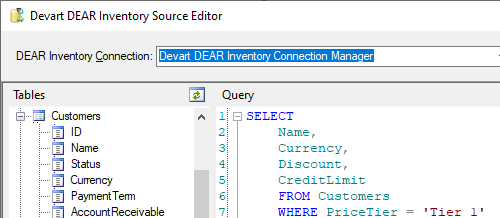 Devart DEAR Inventory Source Editor