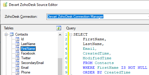 Devart ZohoDesk Source Editor