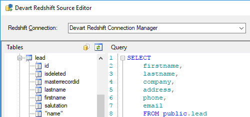 Devart Redshift Source Editor