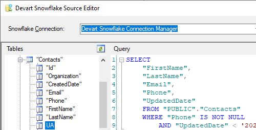 Devart Snowflake Source Editor